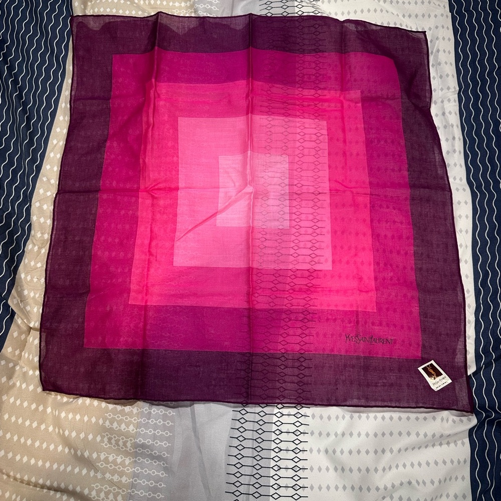 Yves Saint Laurent Fuchsia and Plum Scarf